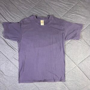 Vintage 90s Single Stitch Navy Blue Fruit Of The Loom Blank T Shirt Men’s Large